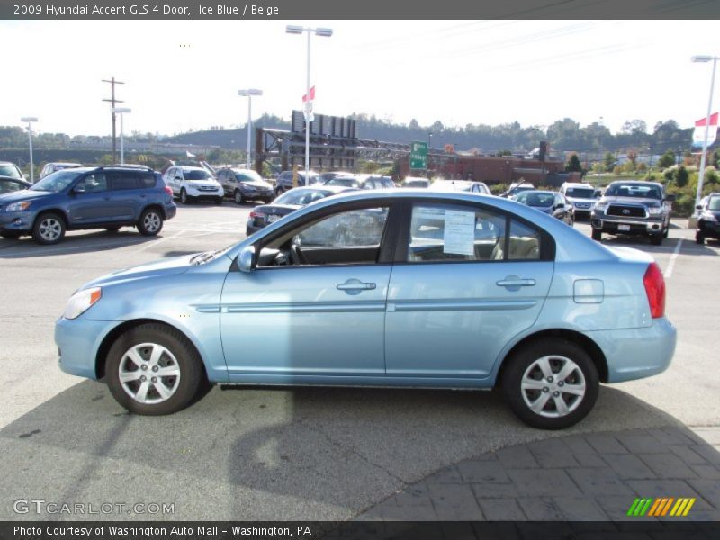 Ice Blue / Beige 2009 Hyundai Accent GLS 4 Door