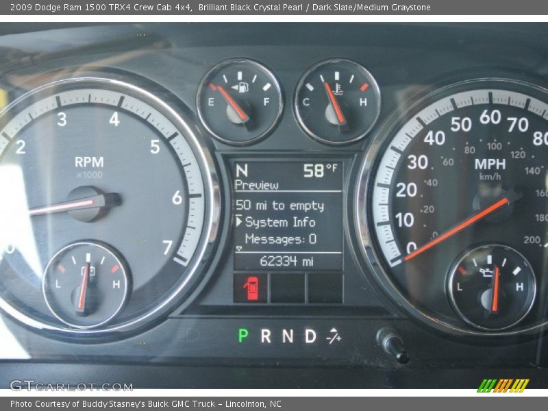 Brilliant Black Crystal Pearl / Dark Slate/Medium Graystone 2009 Dodge Ram 1500 TRX4 Crew Cab 4x4