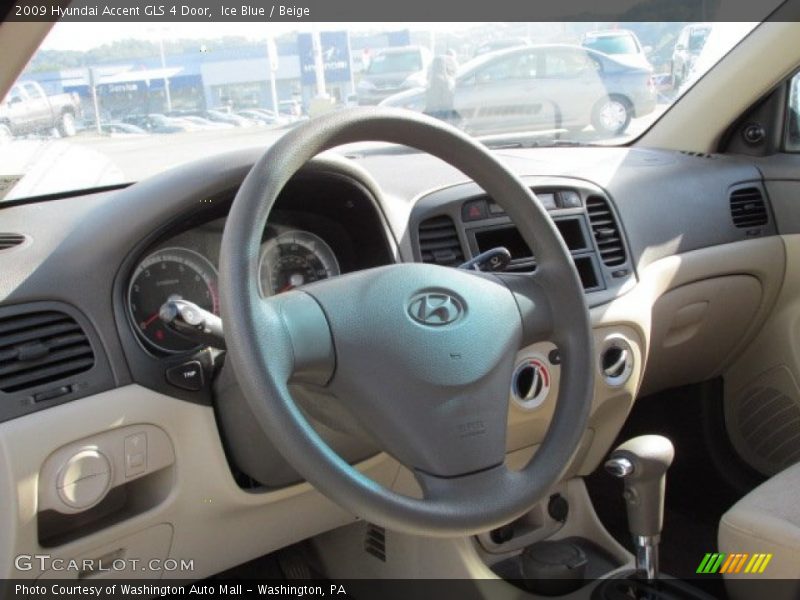 Ice Blue / Beige 2009 Hyundai Accent GLS 4 Door
