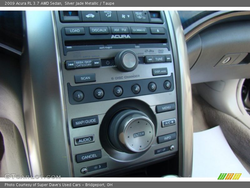 Silver Jade Metallic / Taupe 2009 Acura RL 3.7 AWD Sedan