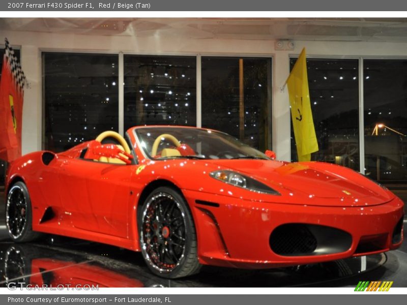 Red / Beige (Tan) 2007 Ferrari F430 Spider F1