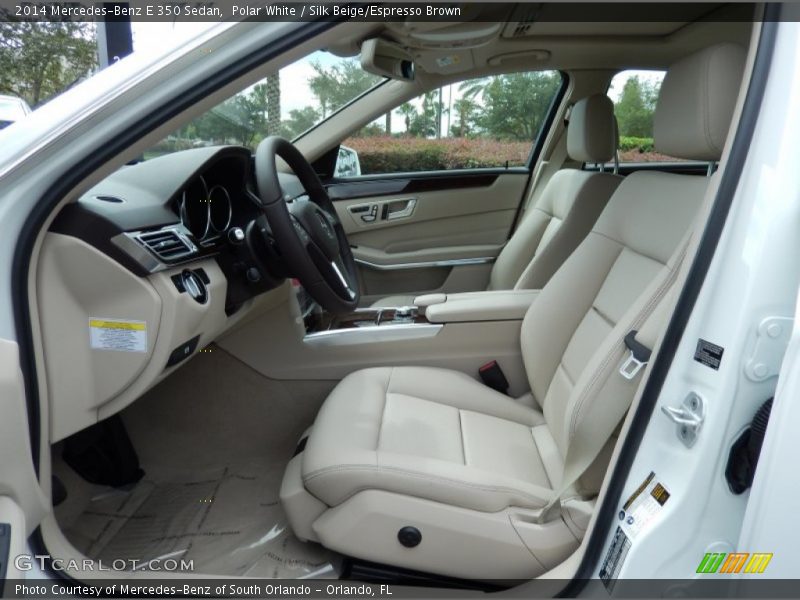 Polar White / Silk Beige/Espresso Brown 2014 Mercedes-Benz E 350 Sedan