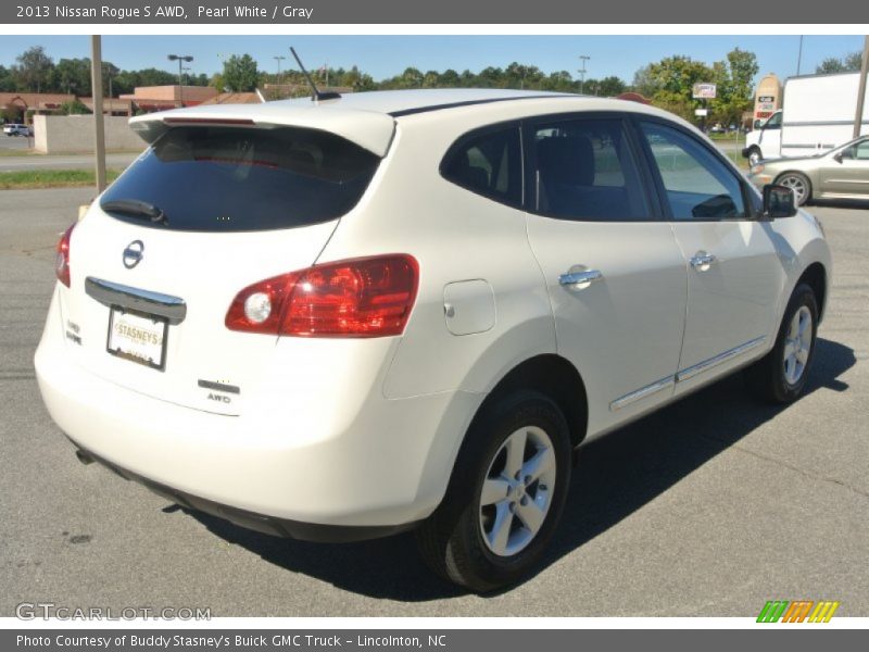 Pearl White / Gray 2013 Nissan Rogue S AWD