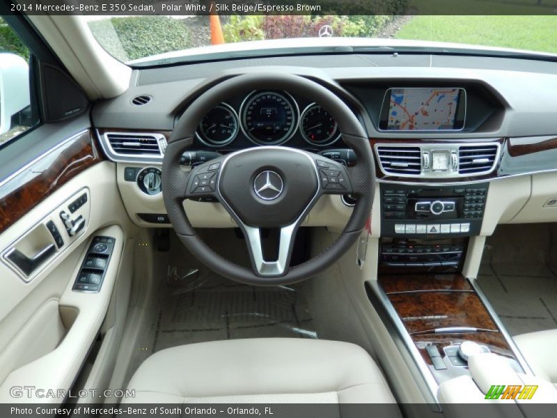 Polar White / Silk Beige/Espresso Brown 2014 Mercedes-Benz E 350 Sedan