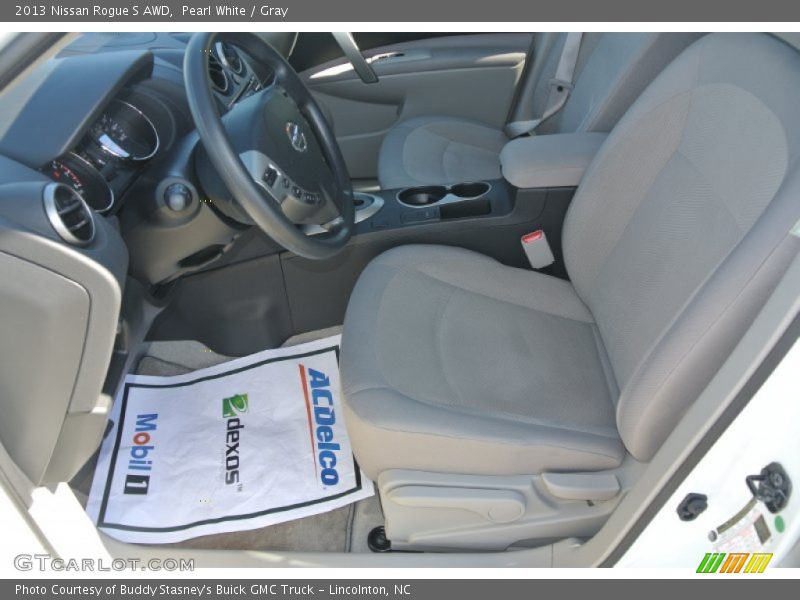 Pearl White / Gray 2013 Nissan Rogue S AWD