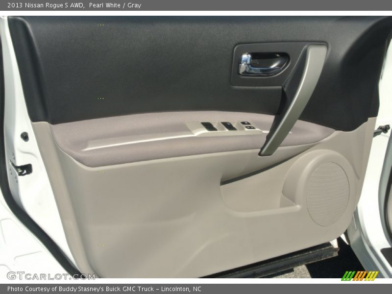 Pearl White / Gray 2013 Nissan Rogue S AWD