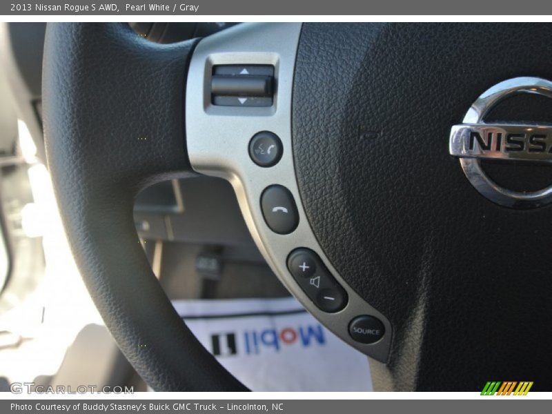 Pearl White / Gray 2013 Nissan Rogue S AWD