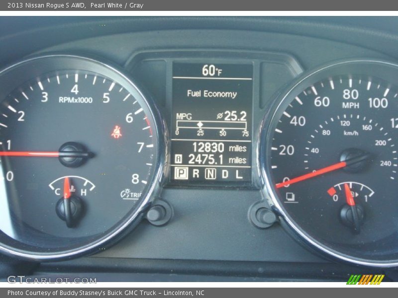 Pearl White / Gray 2013 Nissan Rogue S AWD
