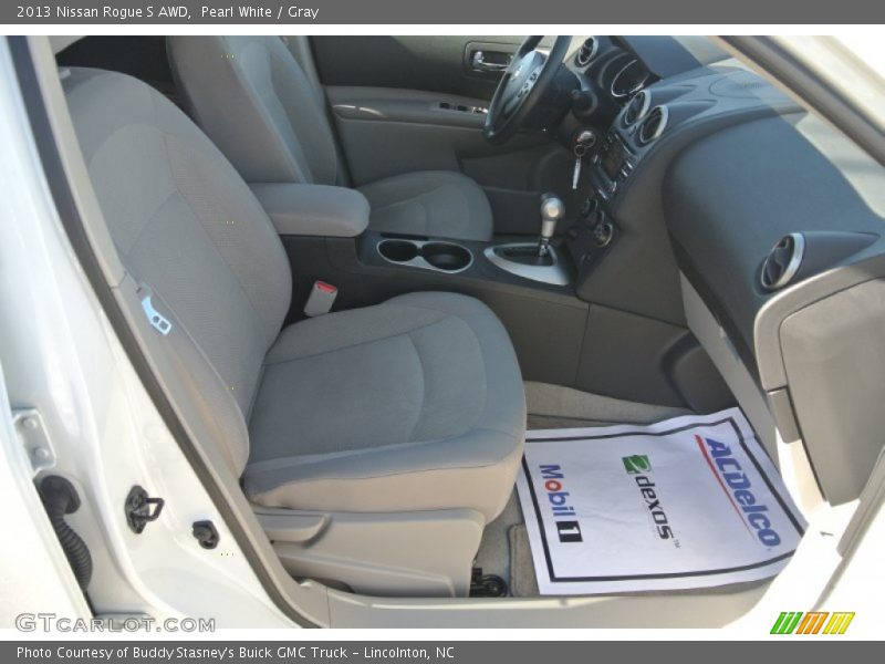 Pearl White / Gray 2013 Nissan Rogue S AWD