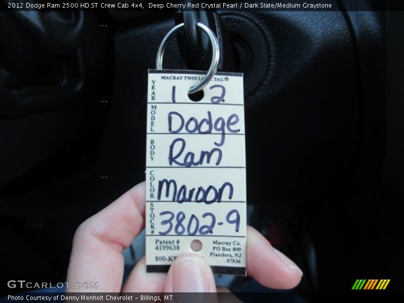 Deep Cherry Red Crystal Pearl / Dark Slate/Medium Graystone 2012 Dodge Ram 2500 HD ST Crew Cab 4x4