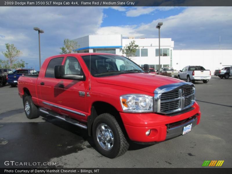 Flame Red / Medium Slate Gray 2009 Dodge Ram 3500 SLT Mega Cab 4x4