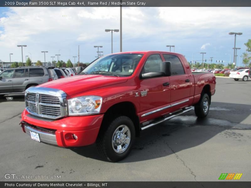 Flame Red / Medium Slate Gray 2009 Dodge Ram 3500 SLT Mega Cab 4x4