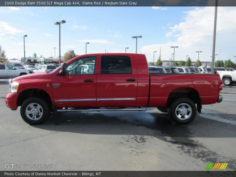 Flame Red / Medium Slate Gray 2009 Dodge Ram 3500 SLT Mega Cab 4x4