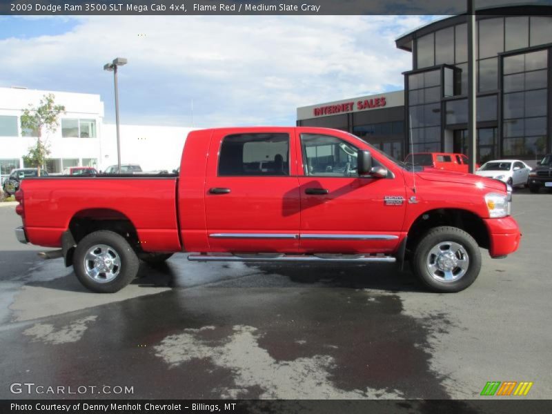 Flame Red / Medium Slate Gray 2009 Dodge Ram 3500 SLT Mega Cab 4x4