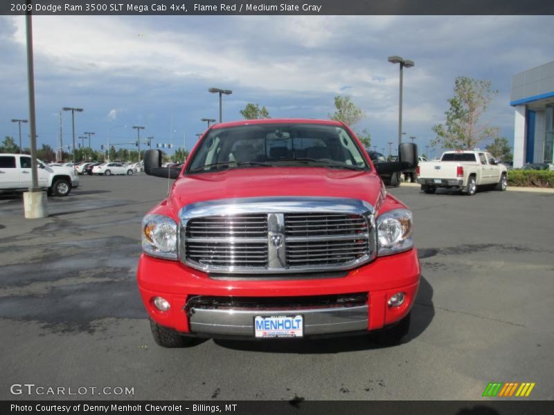 Flame Red / Medium Slate Gray 2009 Dodge Ram 3500 SLT Mega Cab 4x4