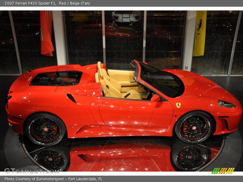 Red / Beige (Tan) 2007 Ferrari F430 Spider F1