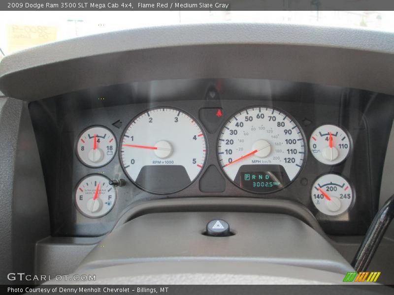 Flame Red / Medium Slate Gray 2009 Dodge Ram 3500 SLT Mega Cab 4x4