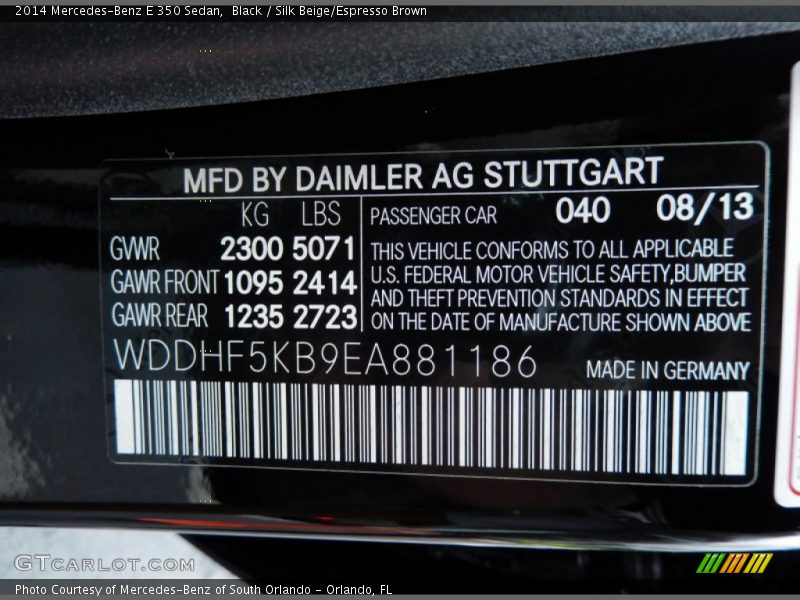 Black / Silk Beige/Espresso Brown 2014 Mercedes-Benz E 350 Sedan