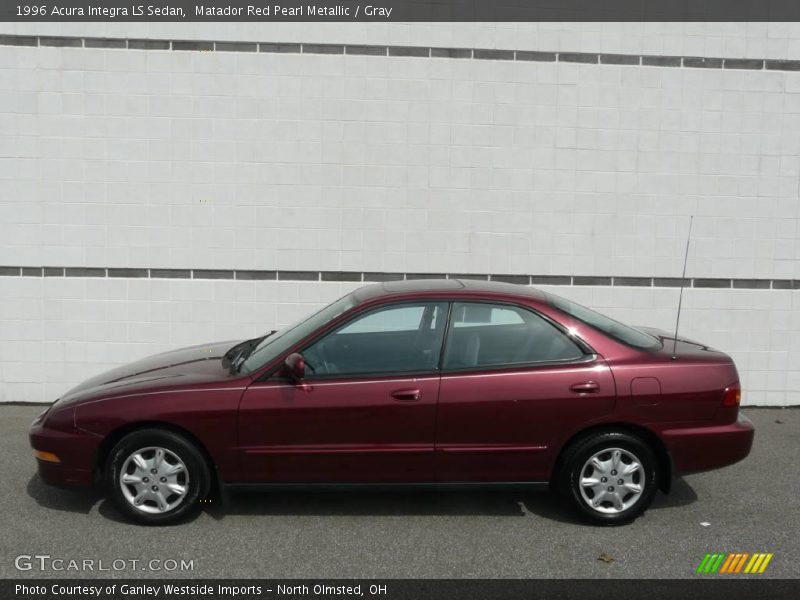 Matador Red Pearl Metallic / Gray 1996 Acura Integra LS Sedan