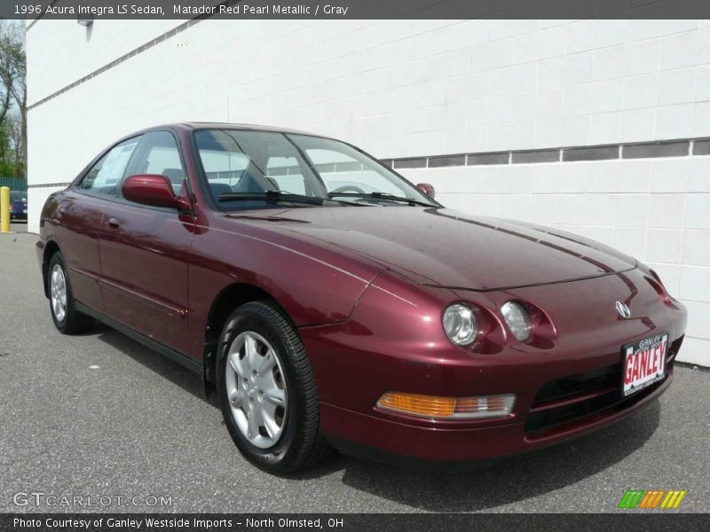 Matador Red Pearl Metallic / Gray 1996 Acura Integra LS Sedan