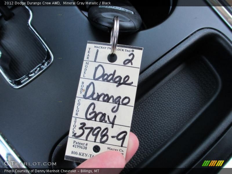 Mineral Gray Metallic / Black 2012 Dodge Durango Crew AWD
