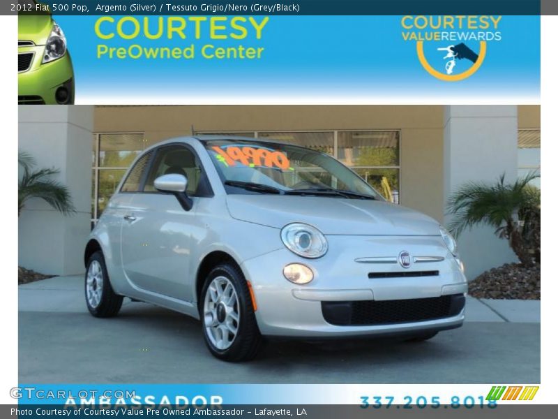 Argento (Silver) / Tessuto Grigio/Nero (Grey/Black) 2012 Fiat 500 Pop