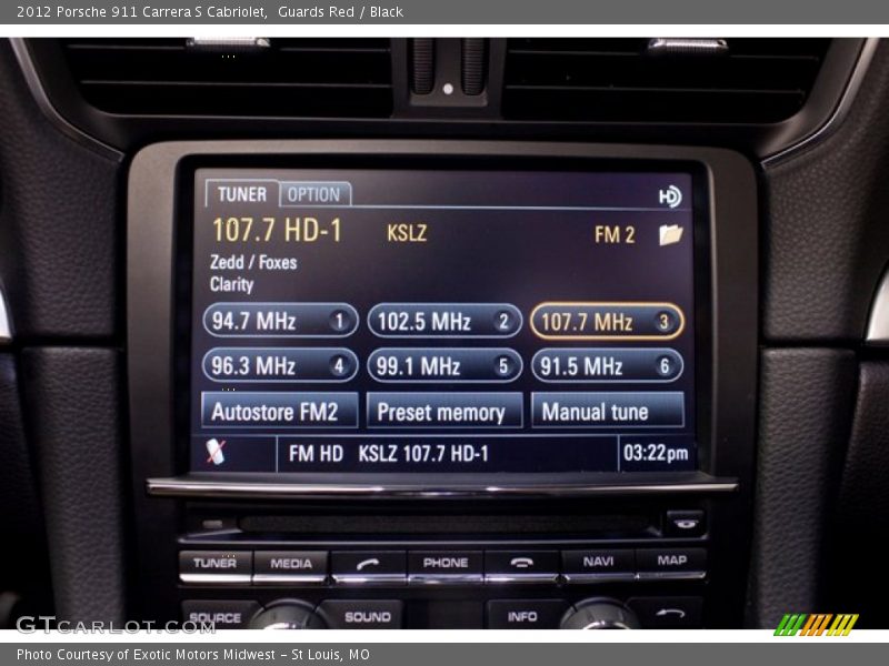 Controls of 2012 911 Carrera S Cabriolet