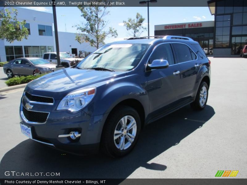 Twilight Blue Metallic / Jet Black 2012 Chevrolet Equinox LTZ AWD