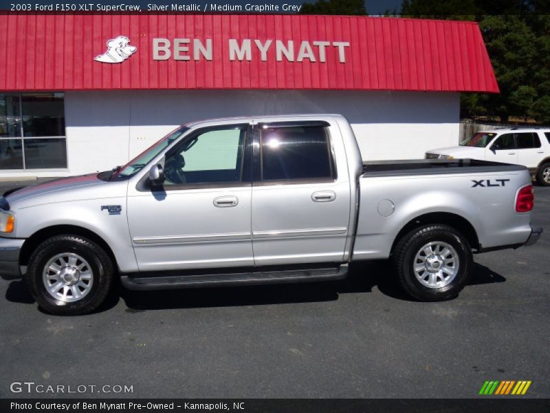 Silver Metallic / Medium Graphite Grey 2003 Ford F150 XLT SuperCrew