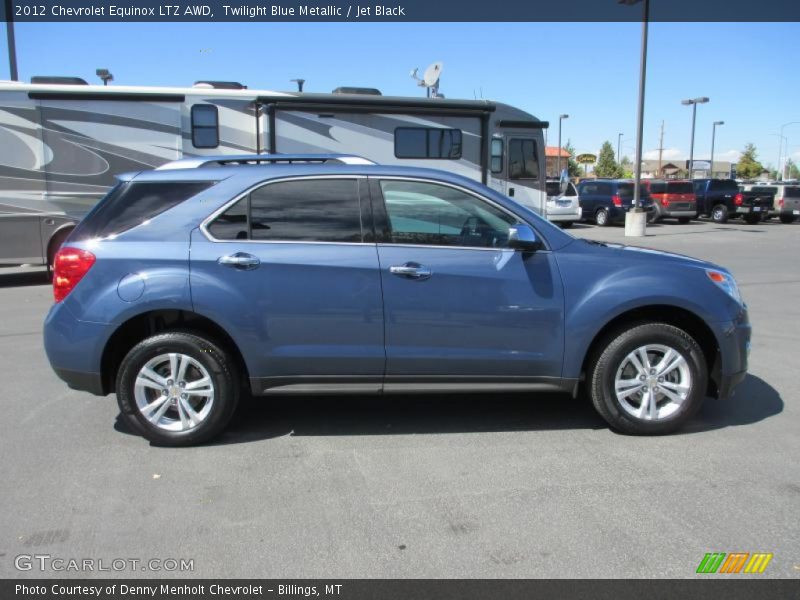 Twilight Blue Metallic / Jet Black 2012 Chevrolet Equinox LTZ AWD