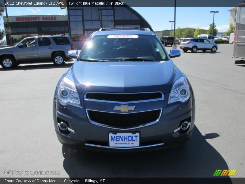 Twilight Blue Metallic / Jet Black 2012 Chevrolet Equinox LTZ AWD