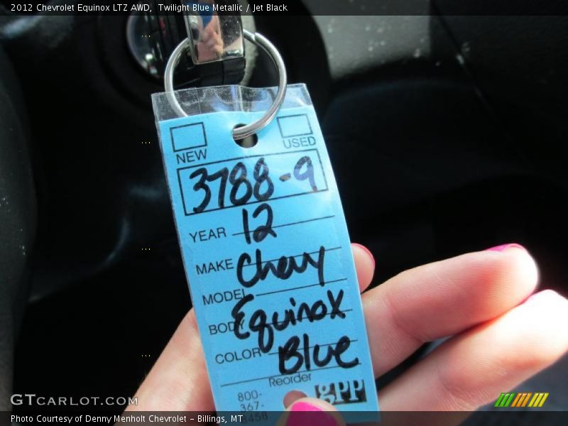 Twilight Blue Metallic / Jet Black 2012 Chevrolet Equinox LTZ AWD