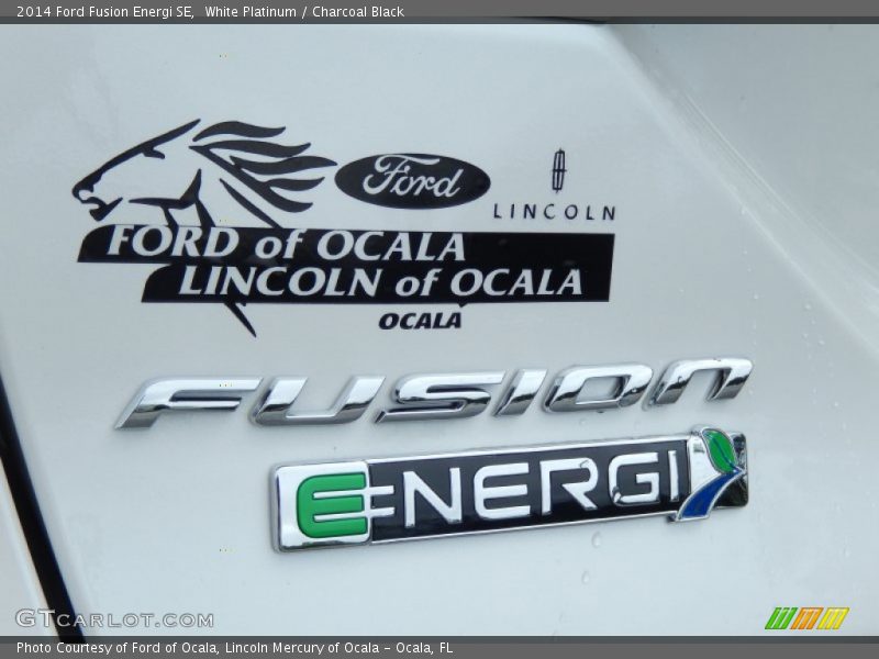 White Platinum / Charcoal Black 2014 Ford Fusion Energi SE