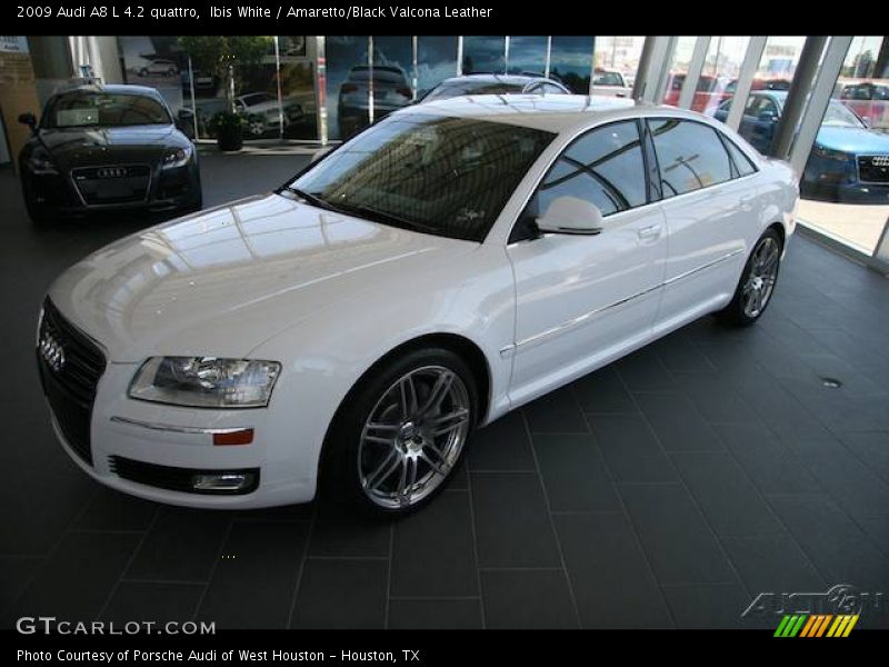 Ibis White / Amaretto/Black Valcona Leather 2009 Audi A8 L 4.2 quattro