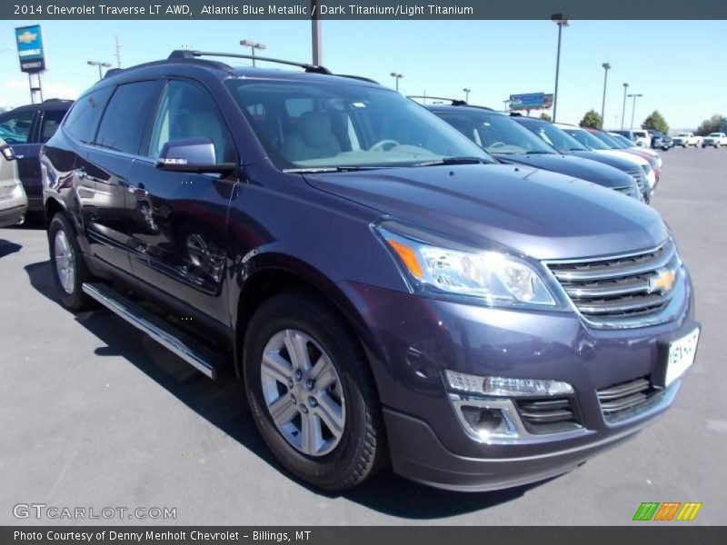 Atlantis Blue Metallic / Dark Titanium/Light Titanium 2014 Chevrolet Traverse LT AWD