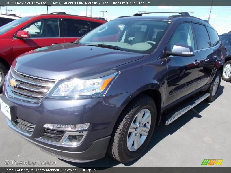 Atlantis Blue Metallic / Dark Titanium/Light Titanium 2014 Chevrolet Traverse LT AWD