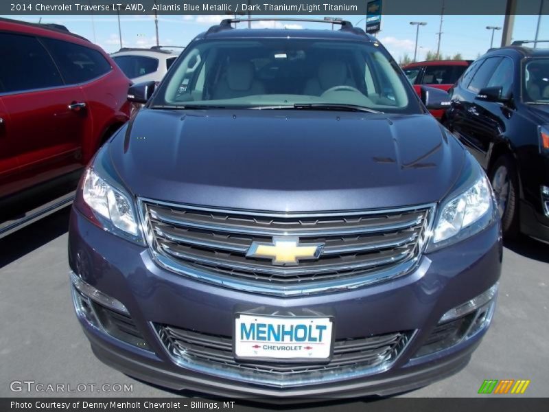 Atlantis Blue Metallic / Dark Titanium/Light Titanium 2014 Chevrolet Traverse LT AWD