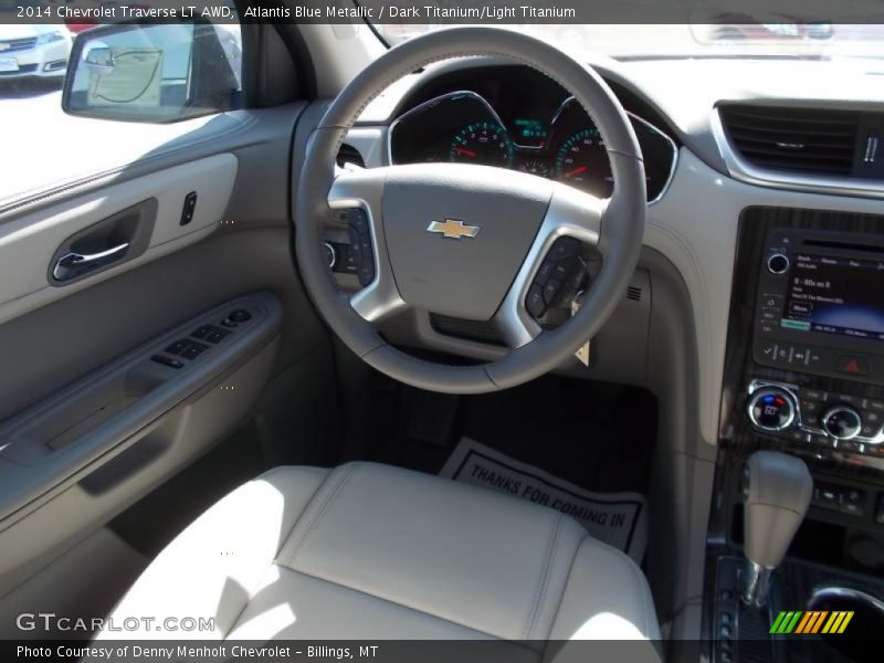 Atlantis Blue Metallic / Dark Titanium/Light Titanium 2014 Chevrolet Traverse LT AWD