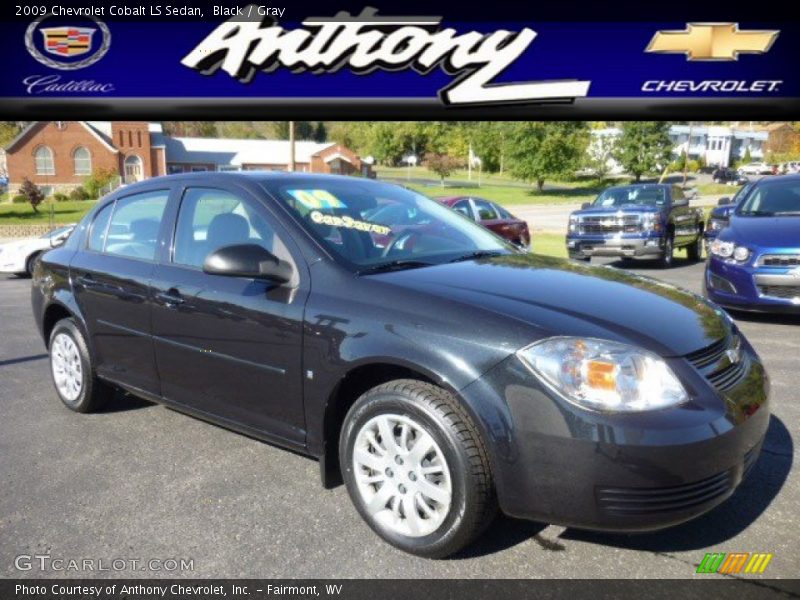 Black / Gray 2009 Chevrolet Cobalt LS Sedan