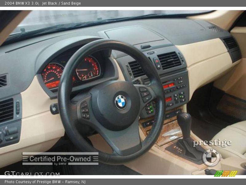 Jet Black / Sand Beige 2004 BMW X3 3.0i