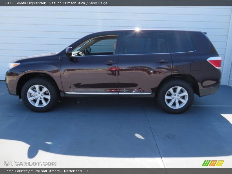 Sizzling Crimson Mica / Sand Beige 2013 Toyota Highlander