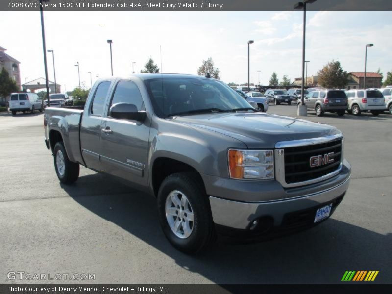 Steel Gray Metallic / Ebony 2008 GMC Sierra 1500 SLT Extended Cab 4x4