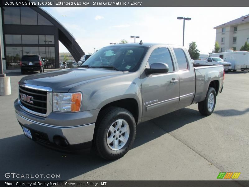 Steel Gray Metallic / Ebony 2008 GMC Sierra 1500 SLT Extended Cab 4x4