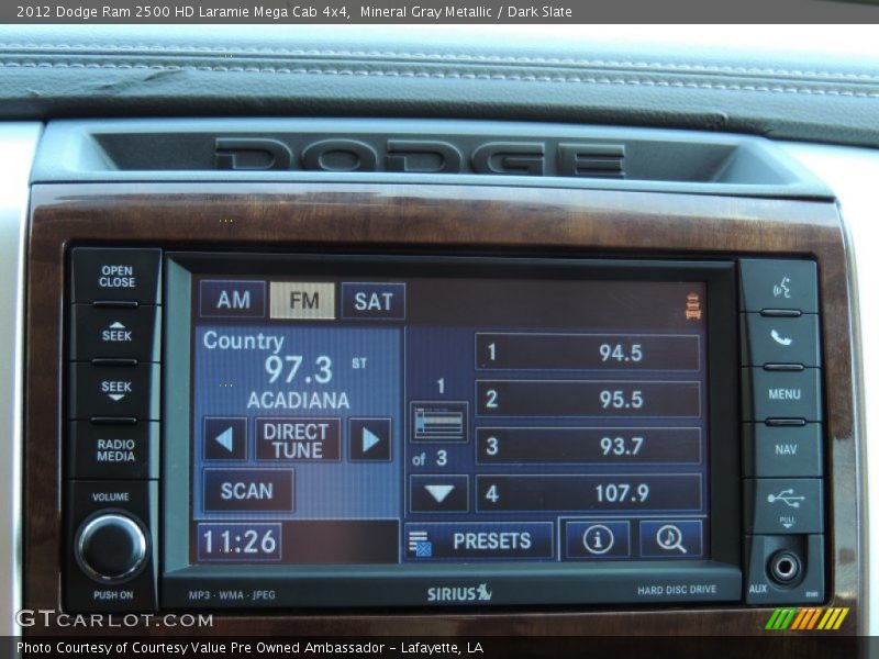 Mineral Gray Metallic / Dark Slate 2012 Dodge Ram 2500 HD Laramie Mega Cab 4x4
