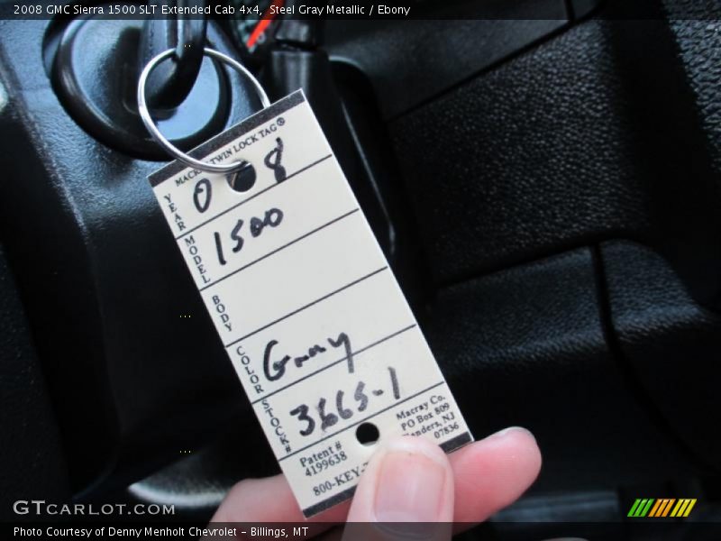 Steel Gray Metallic / Ebony 2008 GMC Sierra 1500 SLT Extended Cab 4x4