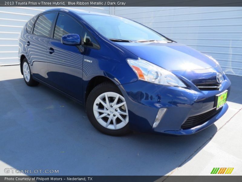 Blue Ribbon Metallic / Dark Gray 2013 Toyota Prius v Three Hybrid