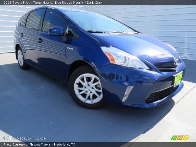 Blue Ribbon Metallic / Dark Gray 2013 Toyota Prius v Three Hybrid