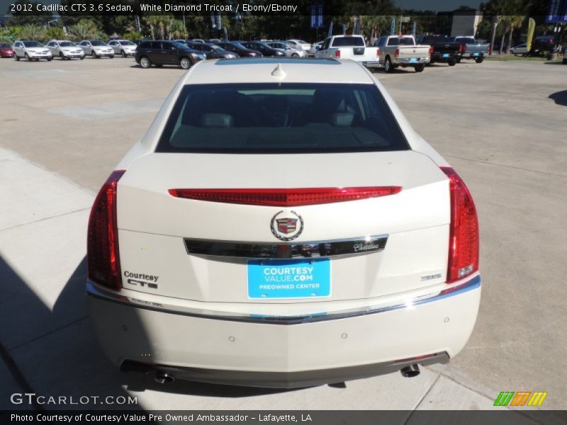 White Diamond Tricoat / Ebony/Ebony 2012 Cadillac CTS 3.6 Sedan