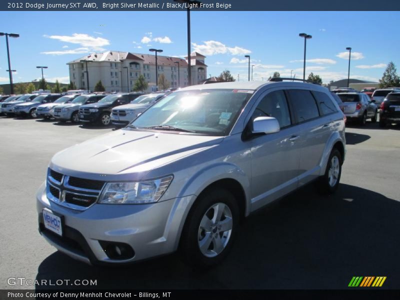 Bright Silver Metallic / Black/Light Frost Beige 2012 Dodge Journey SXT AWD