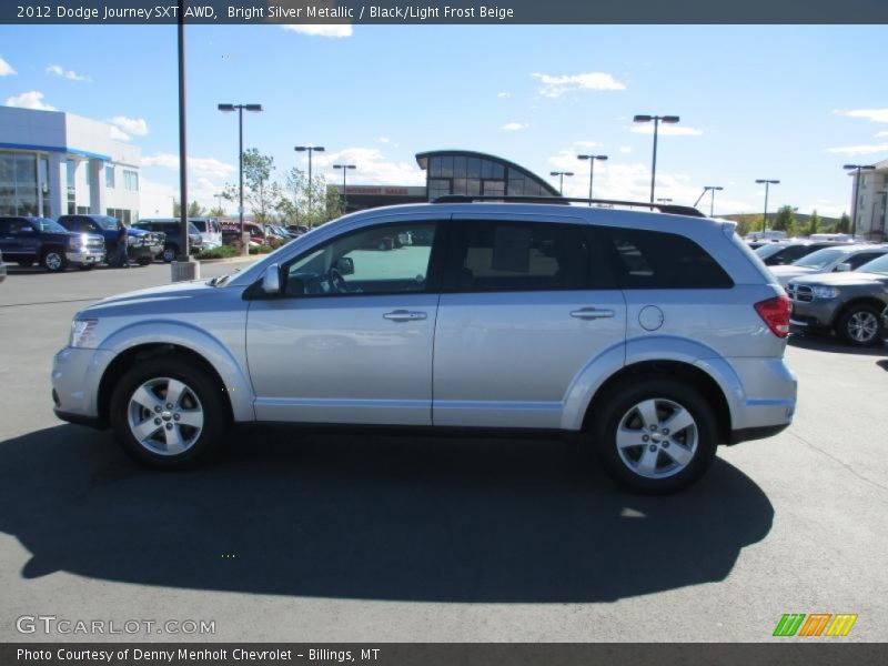 Bright Silver Metallic / Black/Light Frost Beige 2012 Dodge Journey SXT AWD